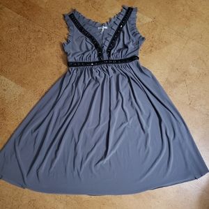 Metro 7 Womans Size S Midi Grey Dress